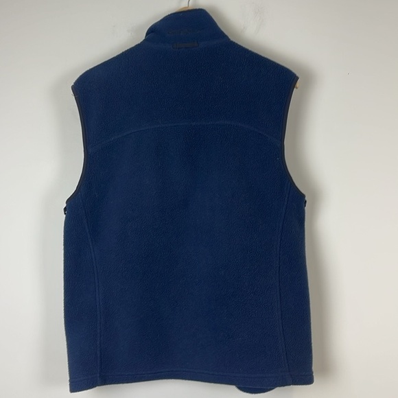 Eddie Bauer Mens Navy Blue Polartec Fleece Full Zip Vest drawstring Size Small - Picture 5 of 9
